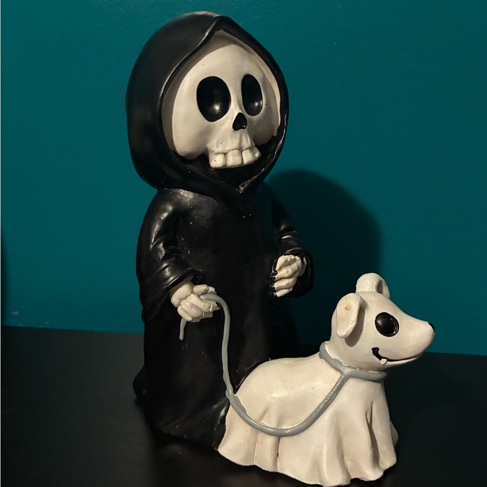 Skeleton Figurine with Dog